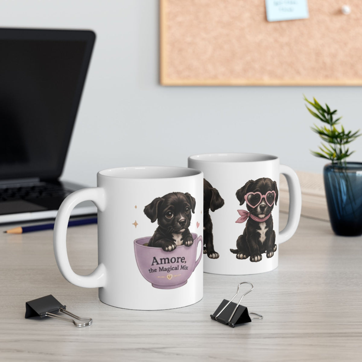 Amore the Magical Mix Character Ceramic Mug  with Butterfly & Hearts (11oz/15oz)
