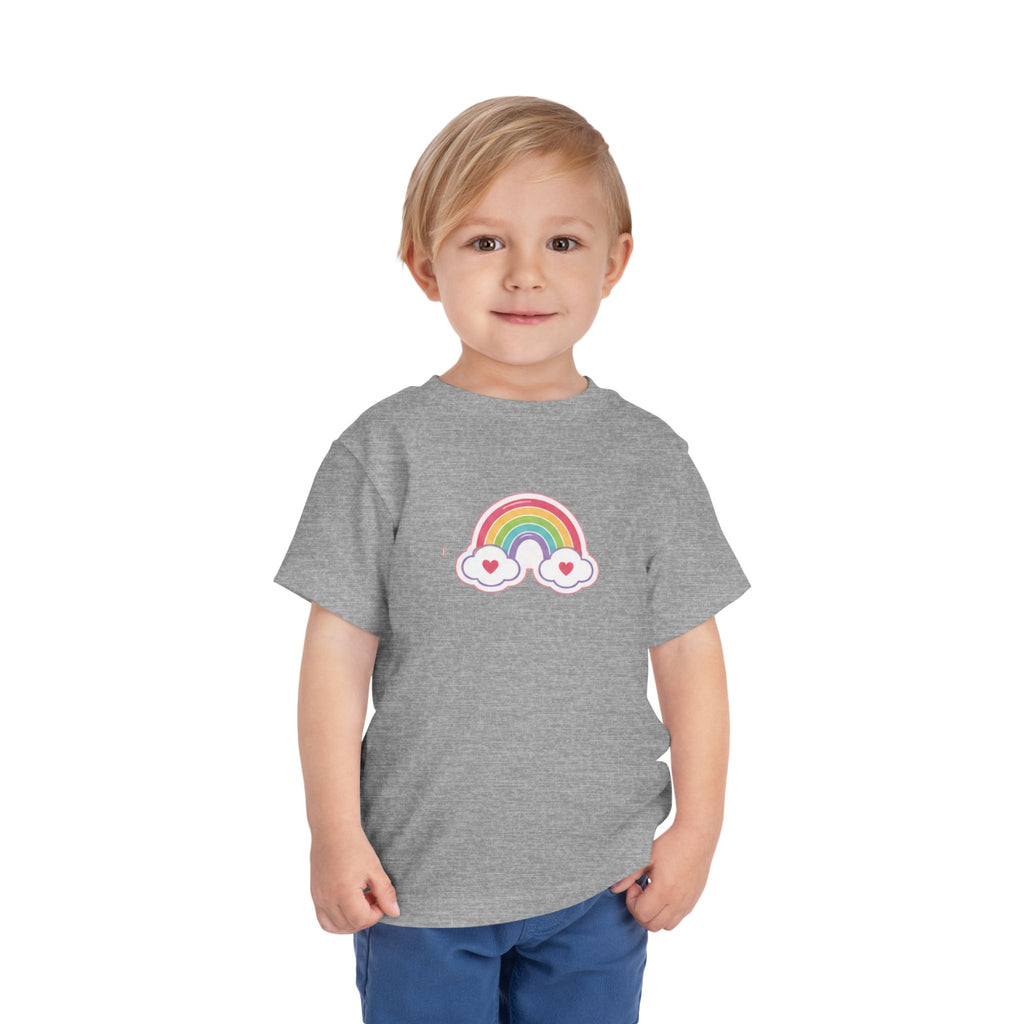Toddler Rainbow with Heart Clouds T-Shirt
