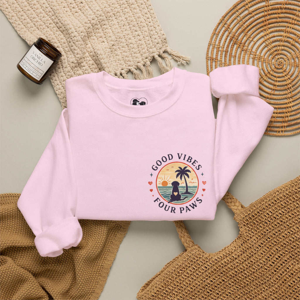 Unisex "Good Vibes" Crewneck Sweatshirt Keep It Simple Retro Camper Van