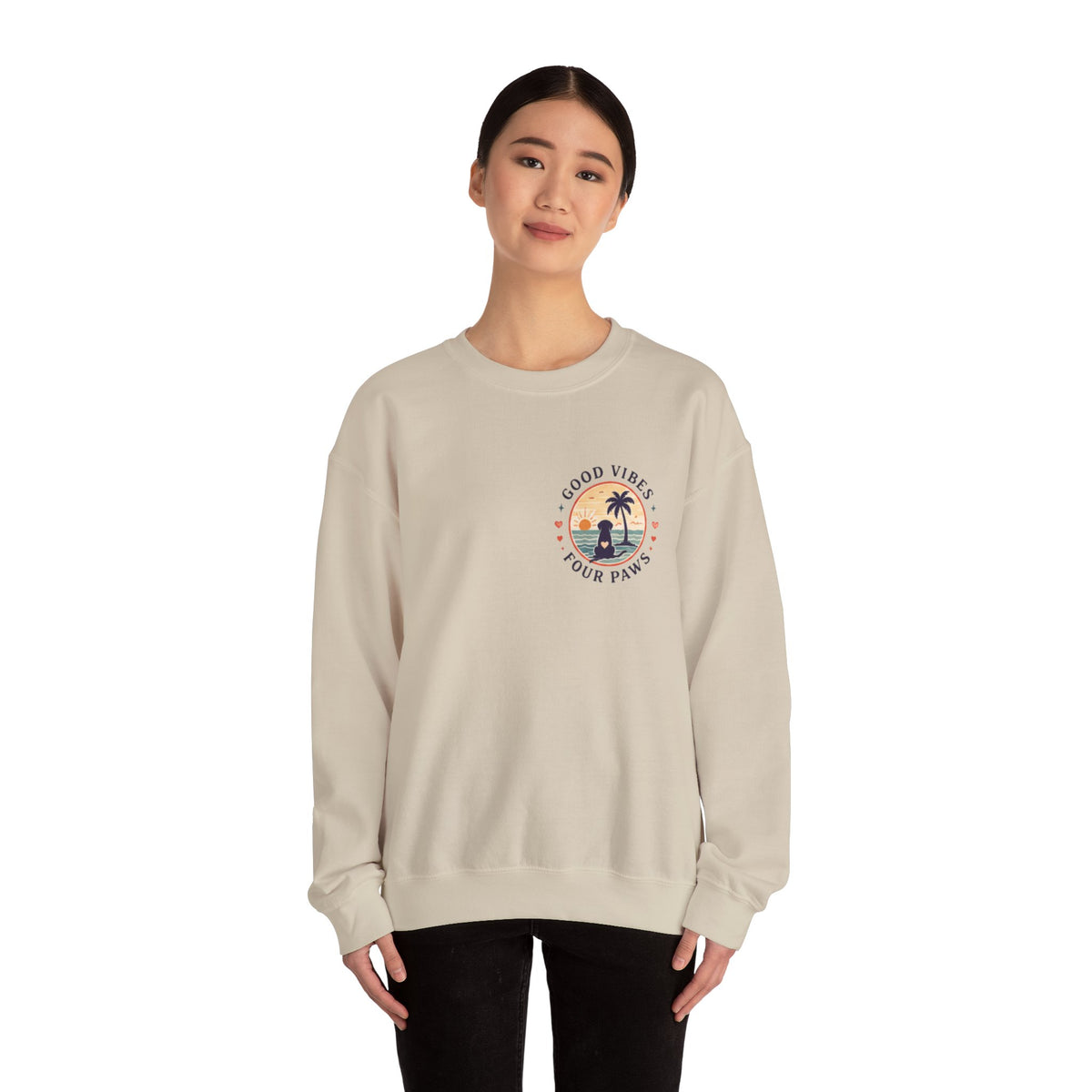 Unisex "Good Vibes" Crewneck Sweatshirt Keep It Simple Retro Camper Van