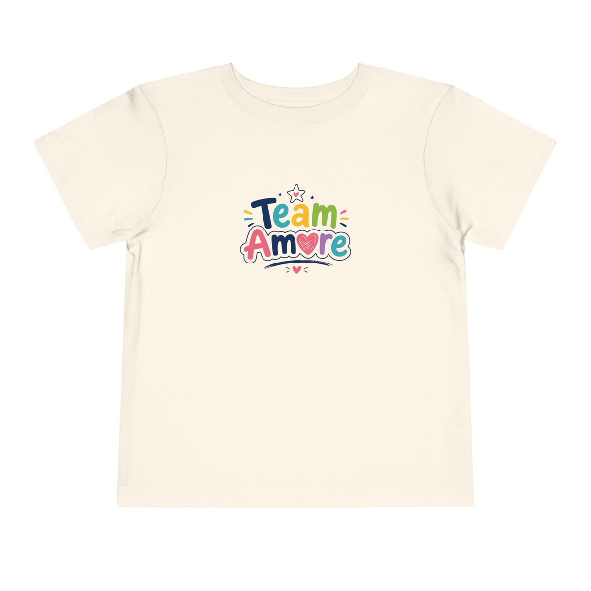 Toddler Team Amore Colorful T-Shirt with Heart Paw Back