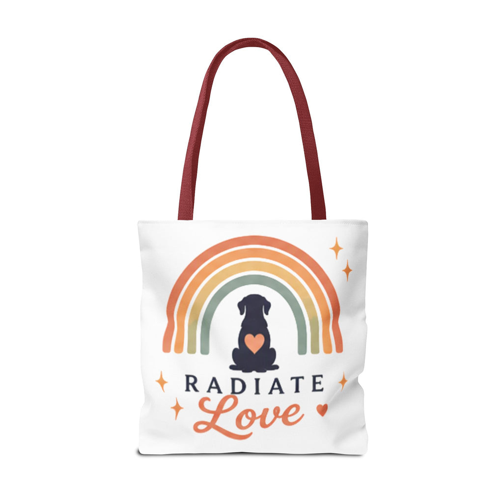 Radiate Love Dog Rainbow Tote Bag
