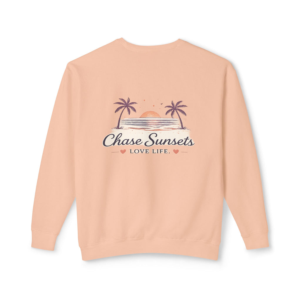 Adult Chase Sunsets Crewneck Sweatshirt Amore Silhouette Graphic