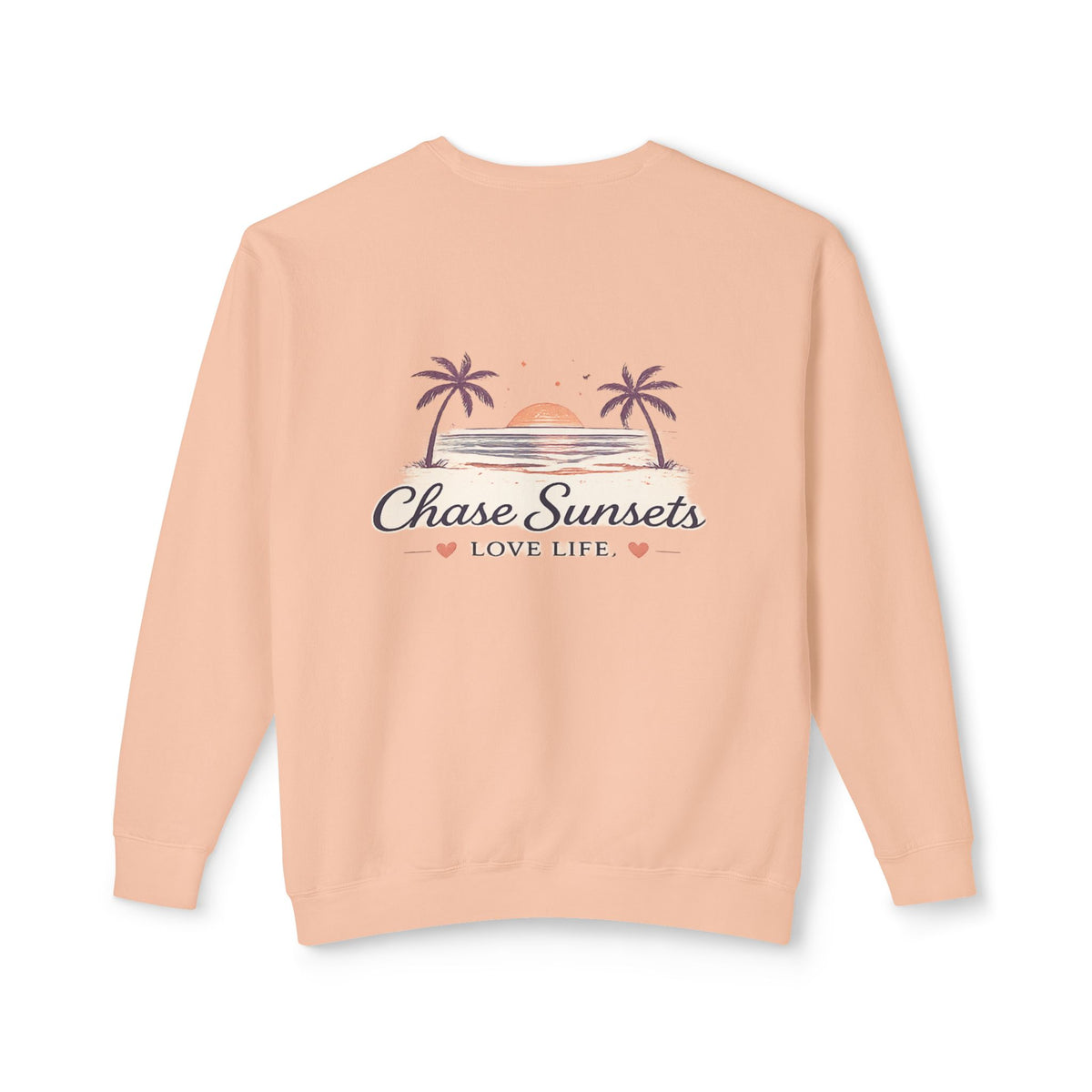 Adult Chase Sunsets Crewneck Sweatshirt Amore Silhouette Graphic