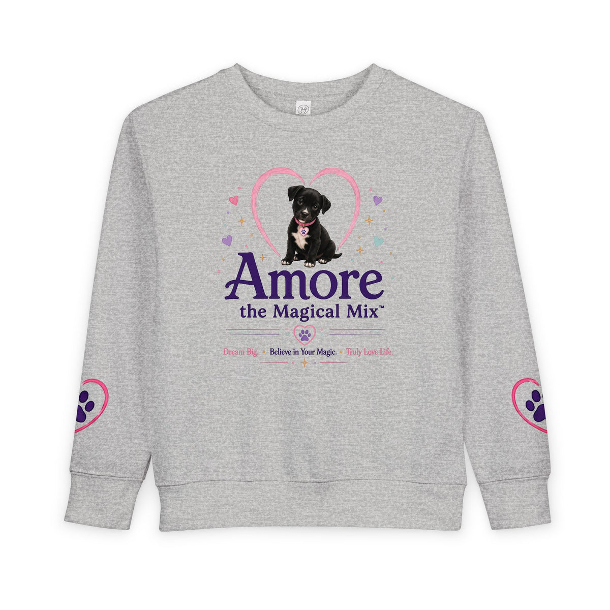Toddler Amore the Magical Mix Sweatshirt Heart Puppy & paw print