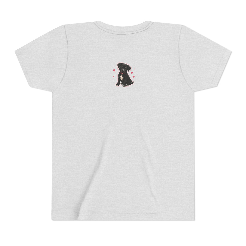 Youth Colorful "Team Amore" with Heart & Puppy Graphic T-Shirt
