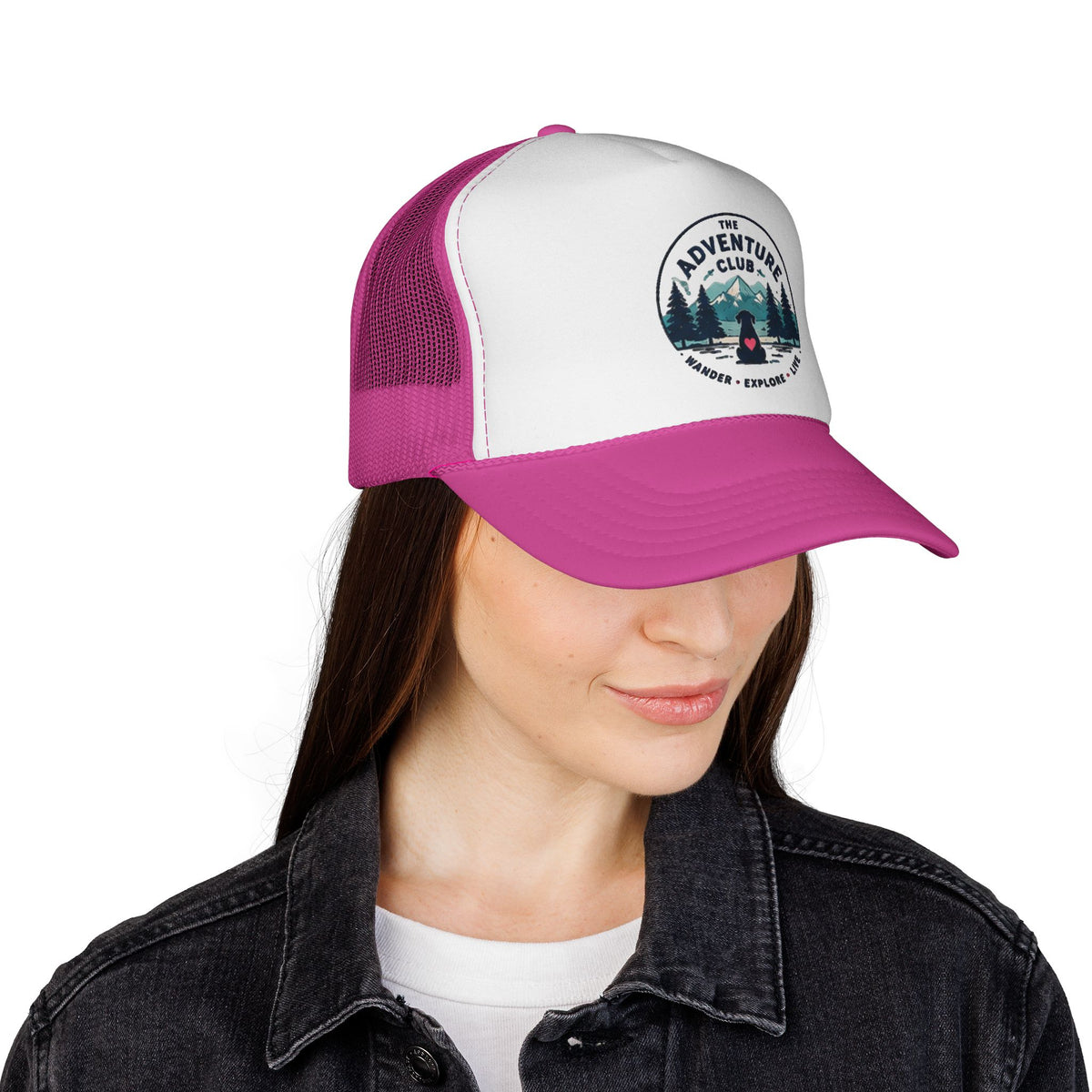Unisex Adult Adventure Club Trucker Cap – Hiking Mountains Patch Hat