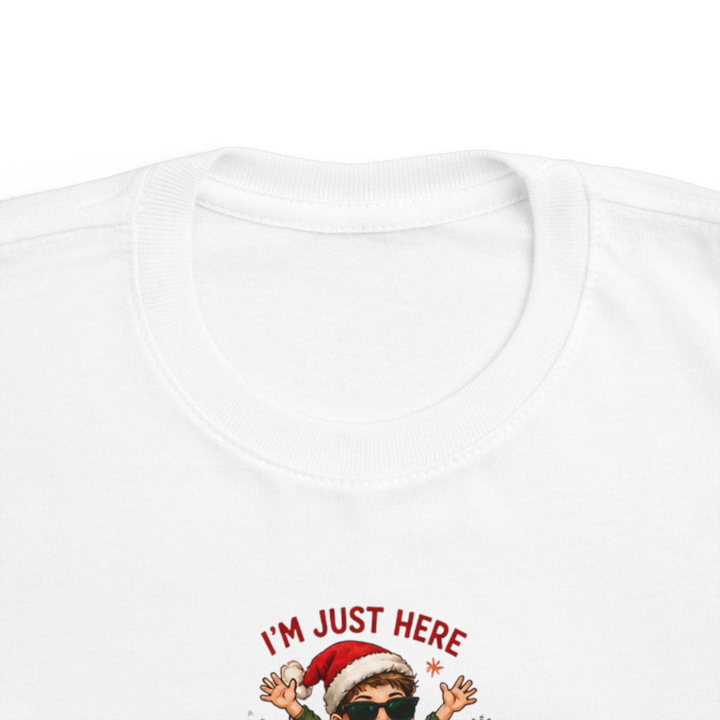 Toddler Christmas Tee “I’m Just Here for the Presents”