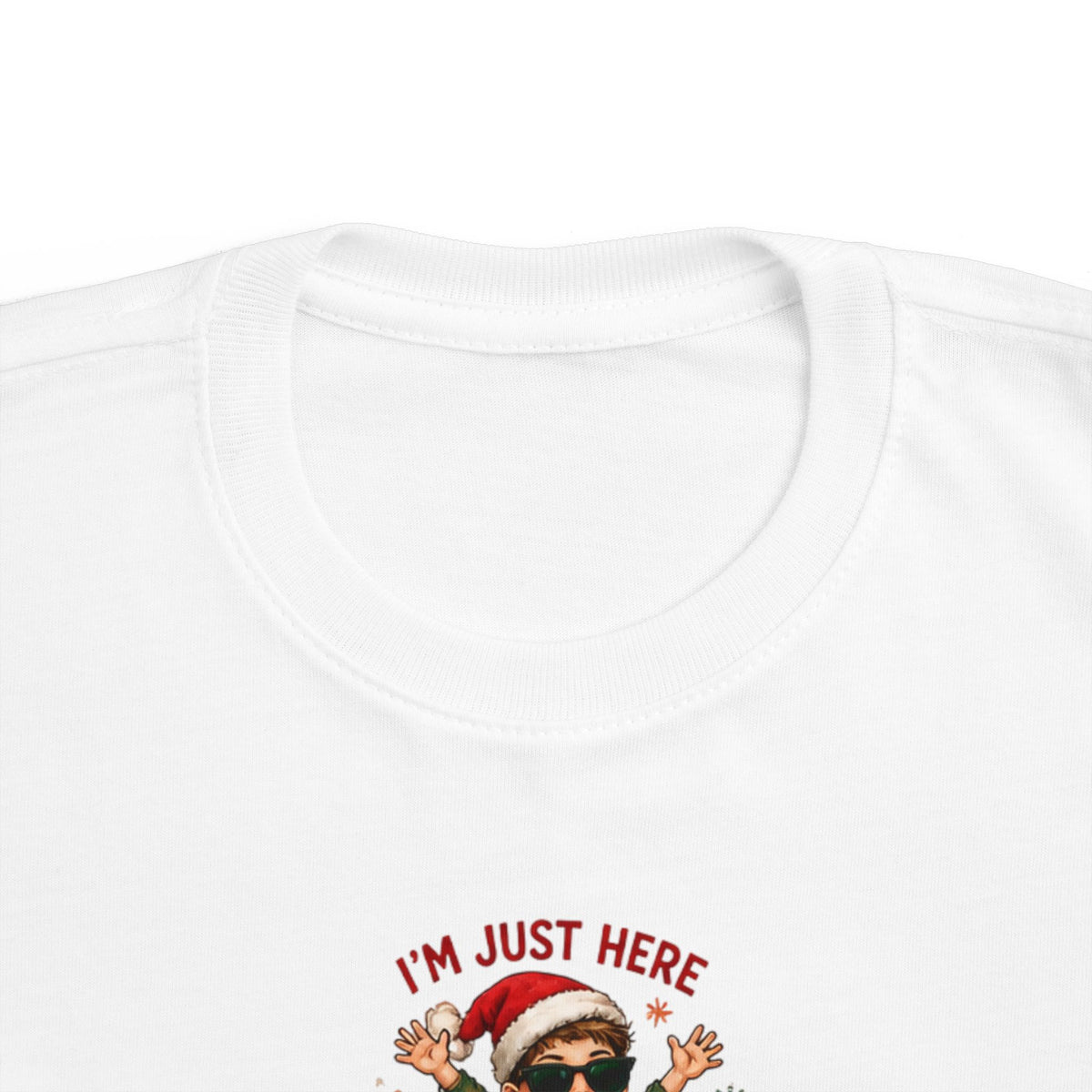 Toddler Christmas Tee “I’m Just Here for the Presents”