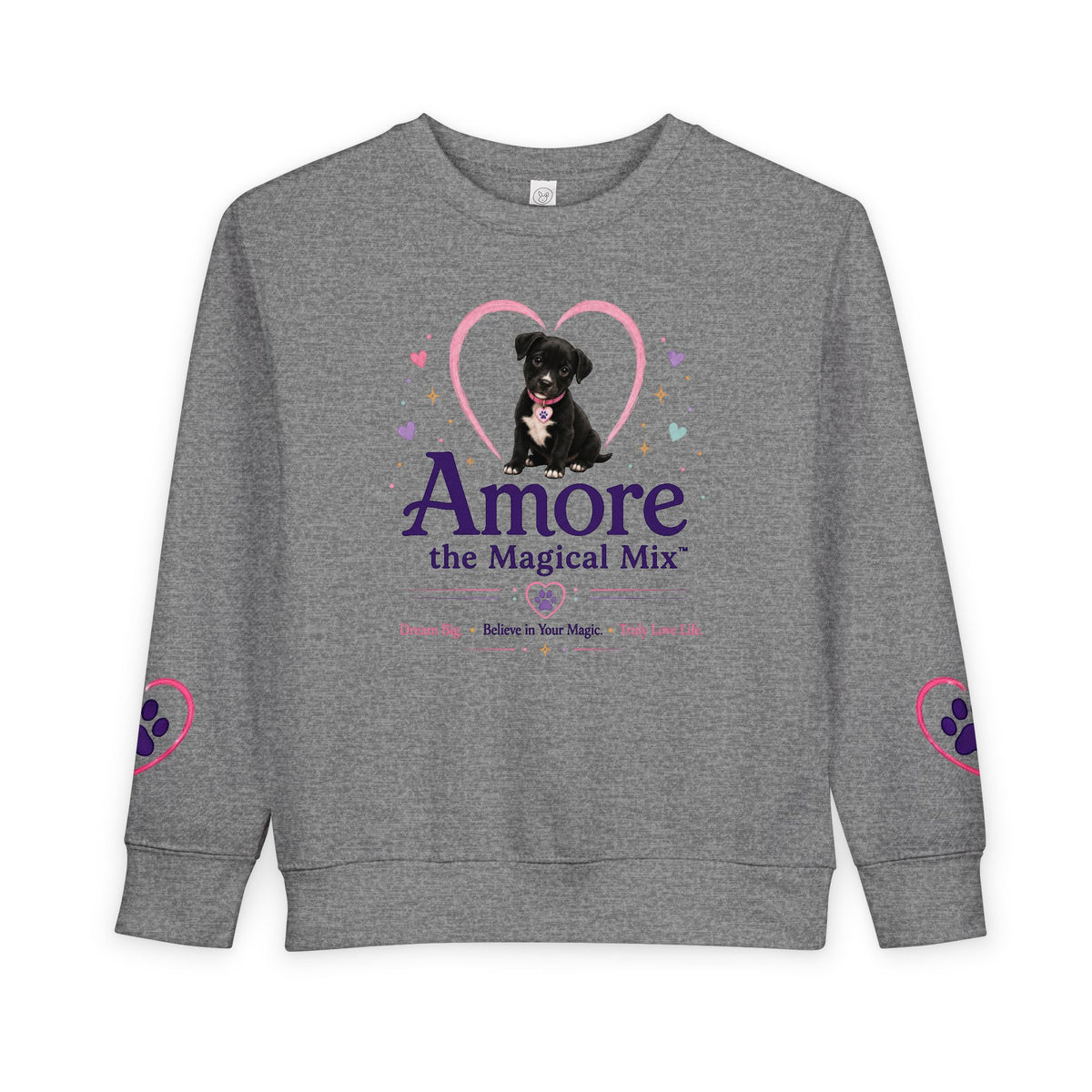 Toddler Amore the Magical Mix Sweatshirt Heart Puppy & paw print