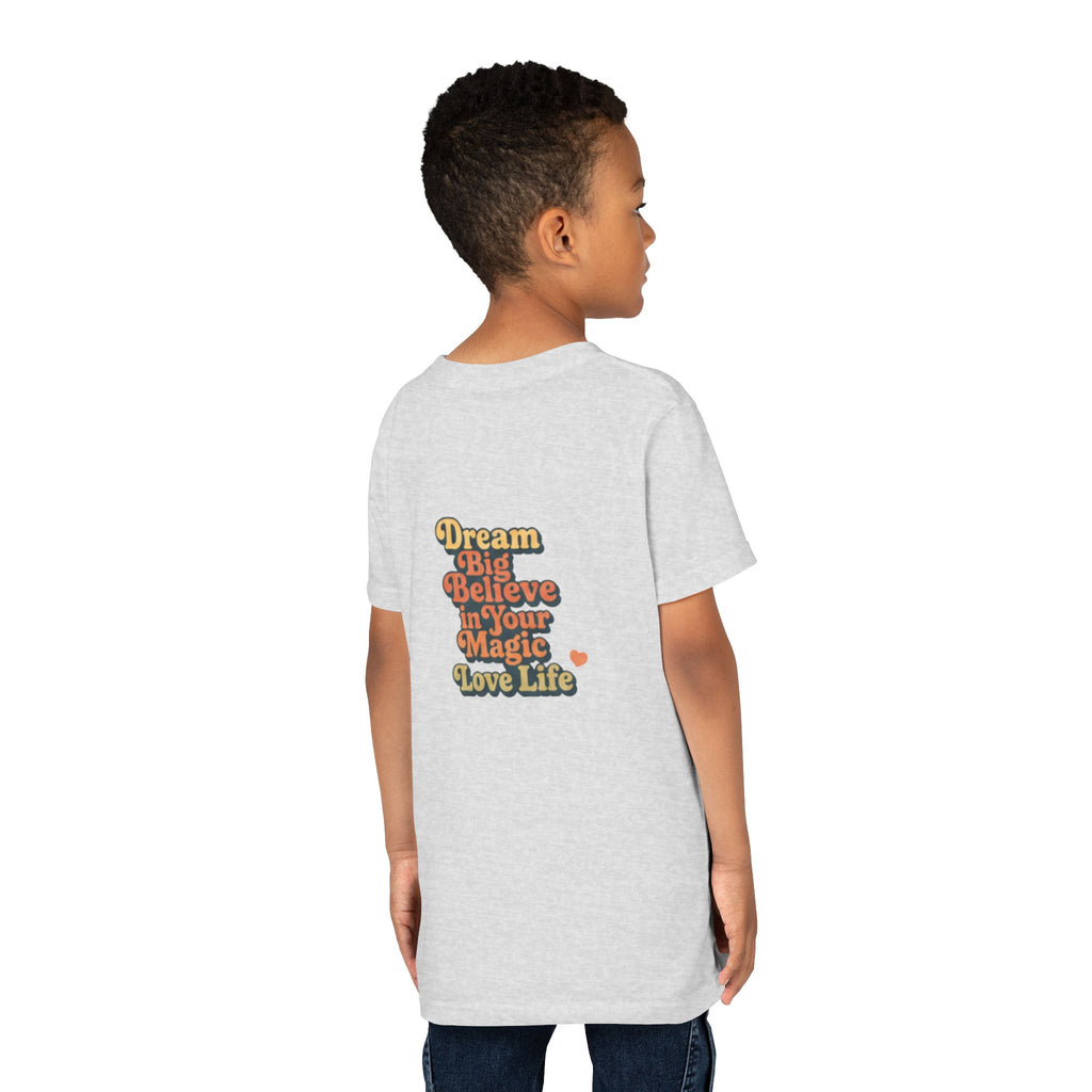 Unisex Youth Tee "Dream Big, Believe in Your Magic, Love Life" Retro Graphic