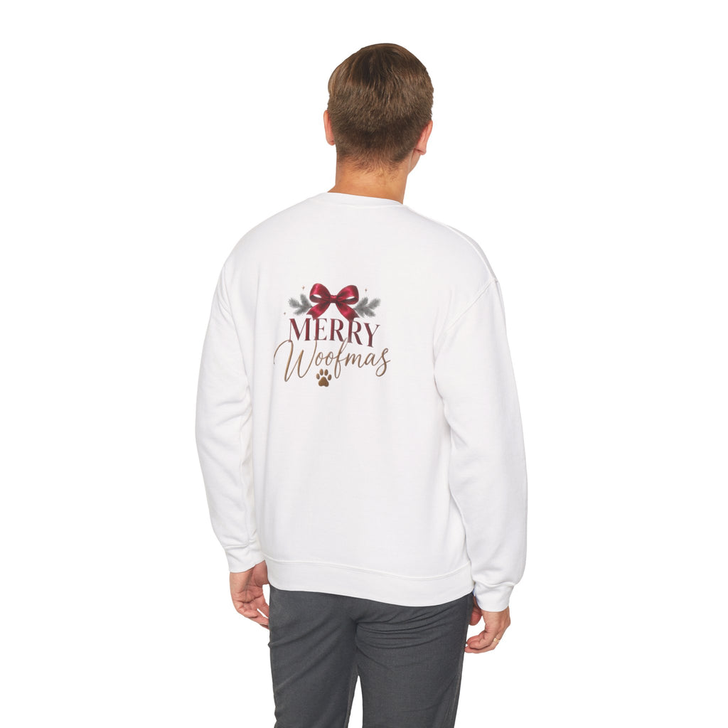 Peace Love Paws Merry Woofmas Christmas Dog Lover Crewneck Sweatshirt