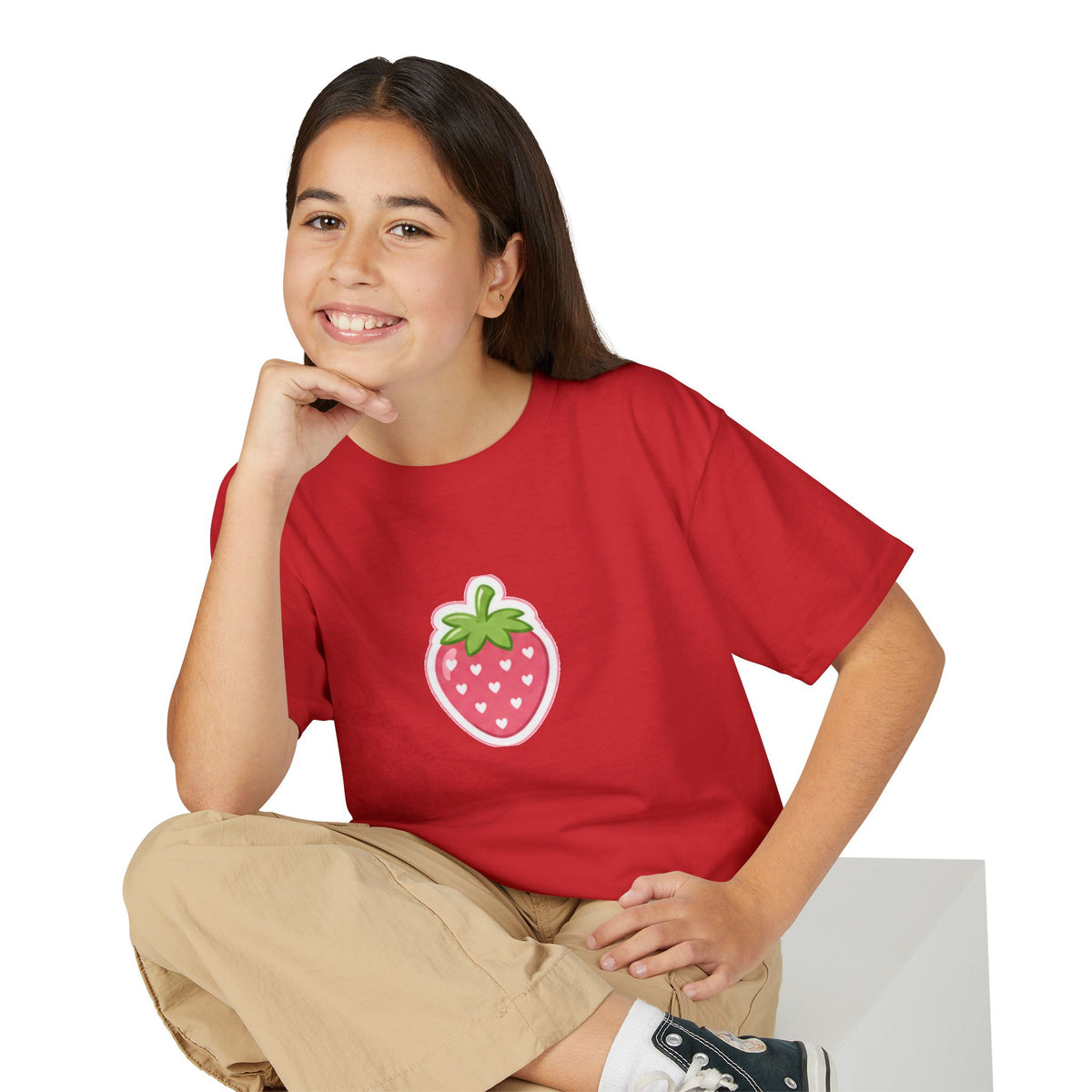 Kids Strawberry Fruit T-Shirt Amore Puppy Graphic