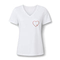 Women's V-Neck Heart Paw Chest Pocket Graphic T-Shirt