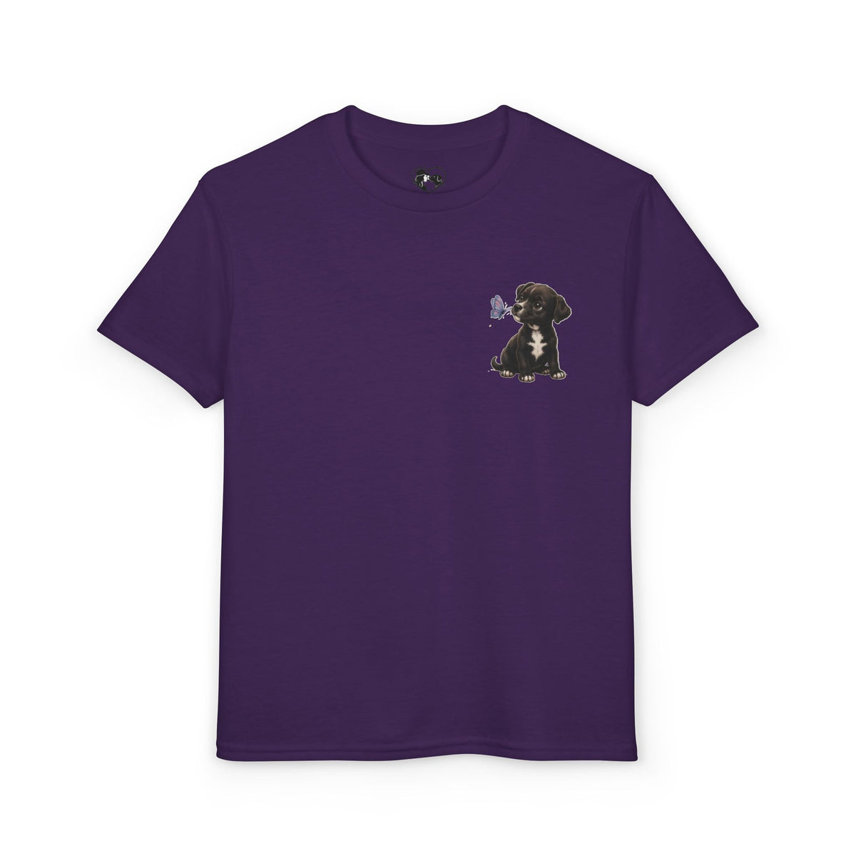 Youth T-Shirt Cute Puppy Front & “Be Happy. Be You.” Back