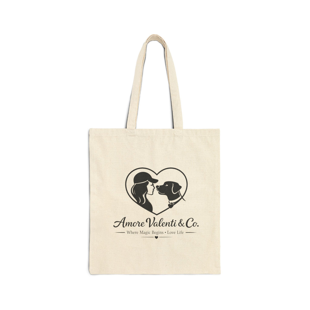 Canvas Tote Bag Amore Valenti & Co. Logo