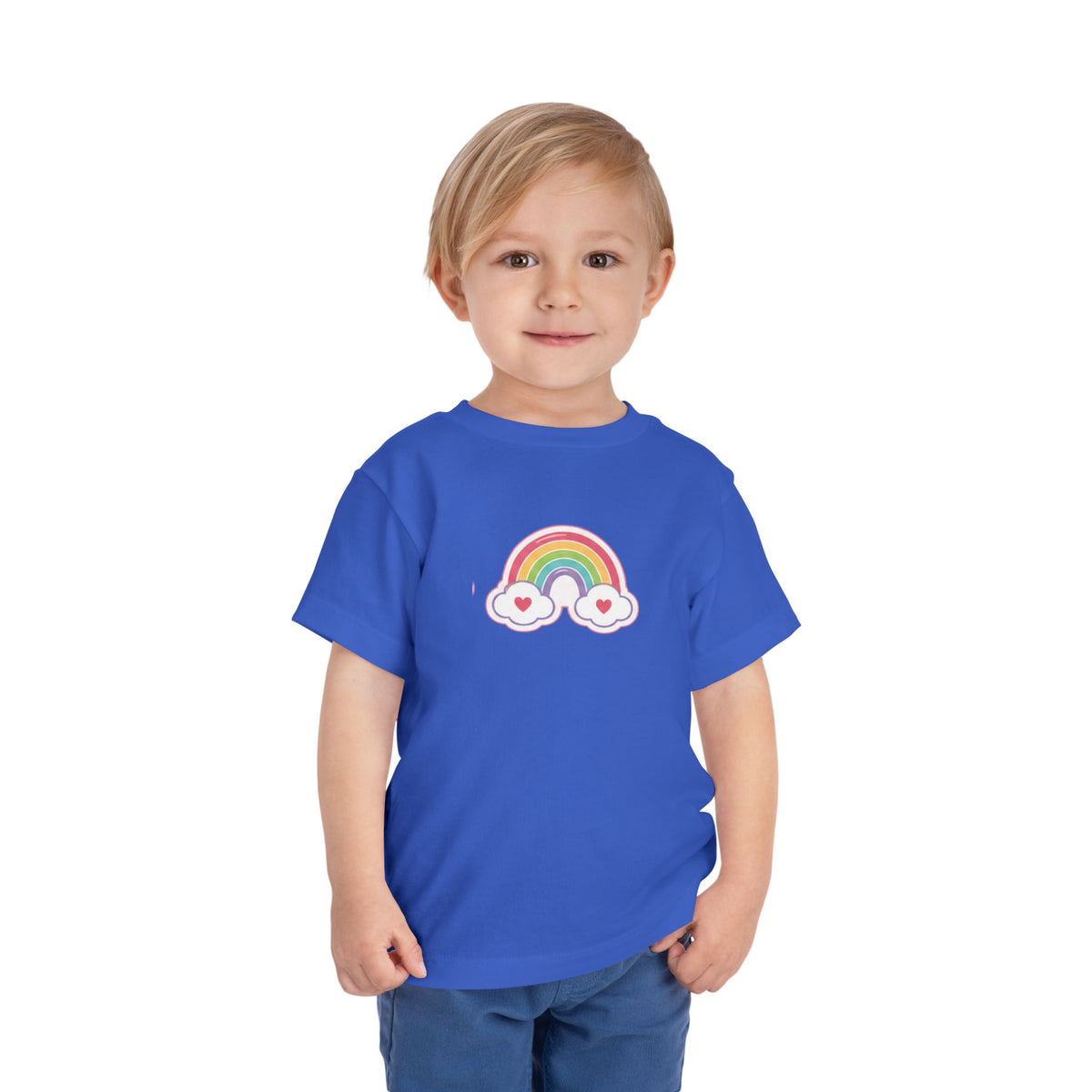 Toddler Rainbow with Heart Clouds T-Shirt