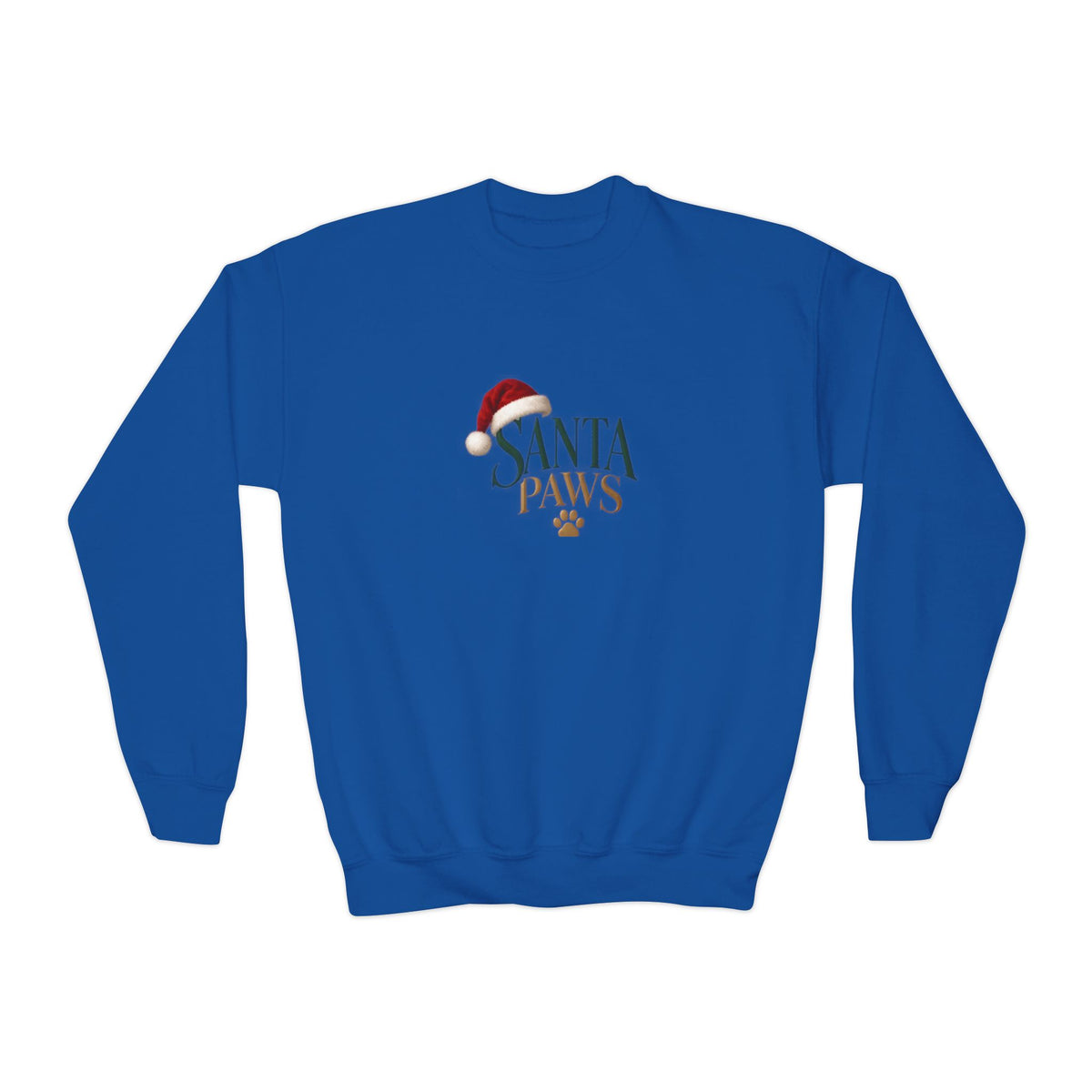 Youth Santa Paws Crewneck Sweatshirt - Dog Lover Design