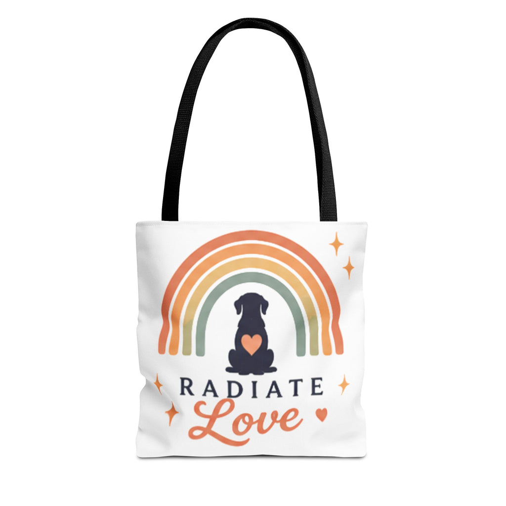 Radiate Love Dog Rainbow Tote Bag