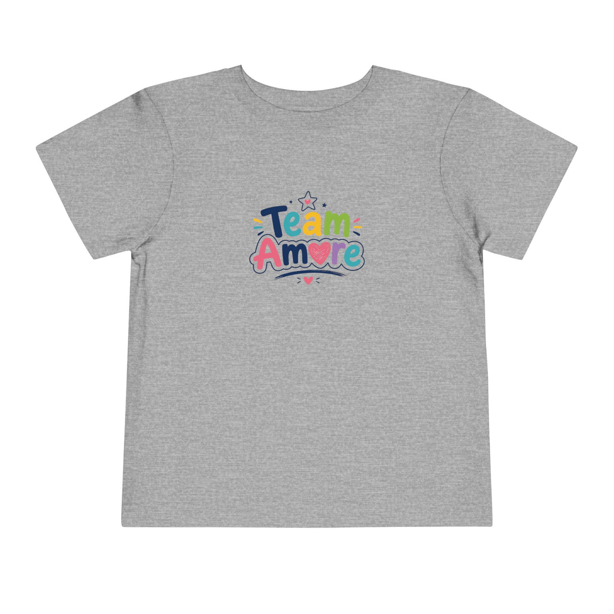 Toddler Team Amore Colorful T-Shirt with Heart Paw Back