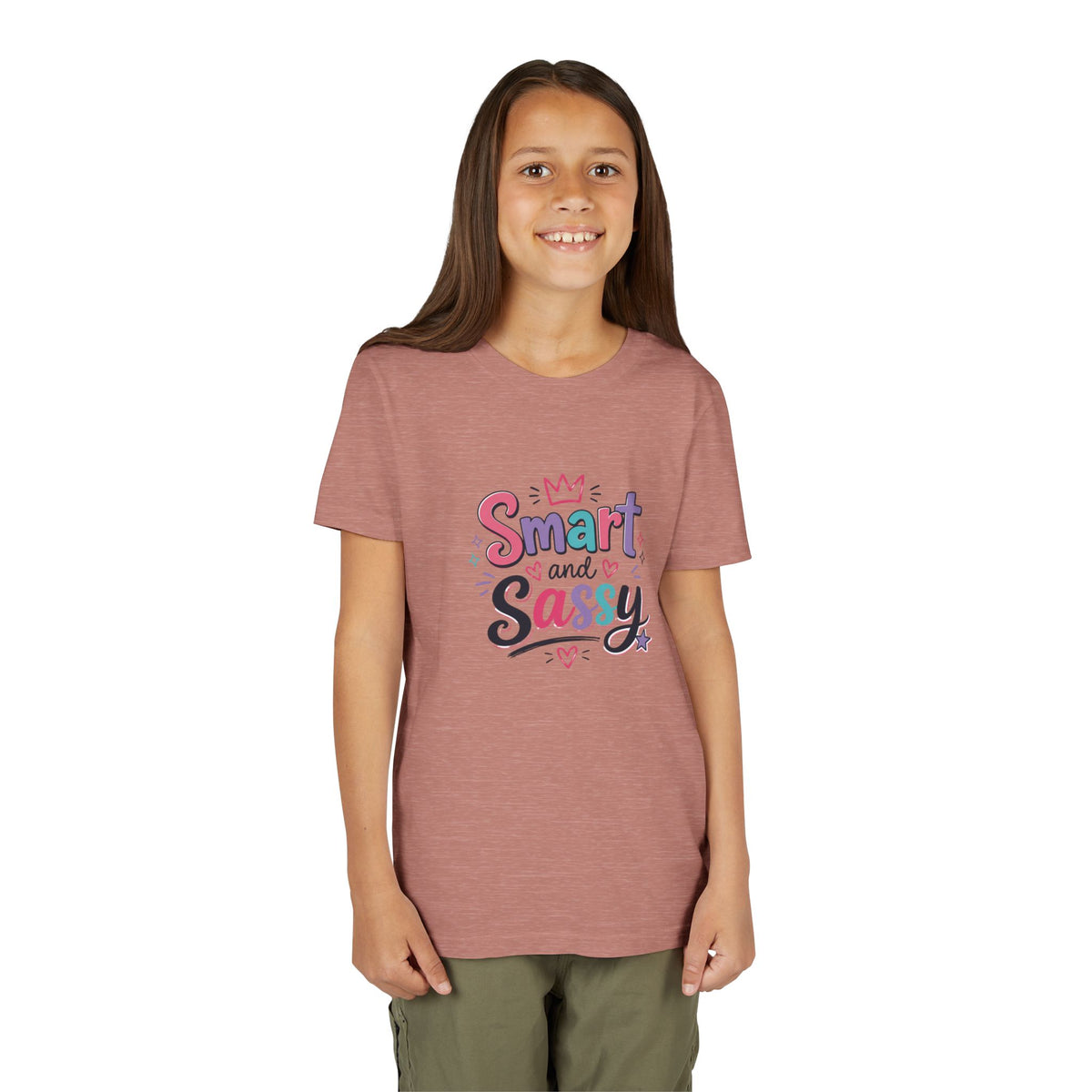 Youth Girls Smart and Sassy Pink & Purple Amore Graphic T-Shirt