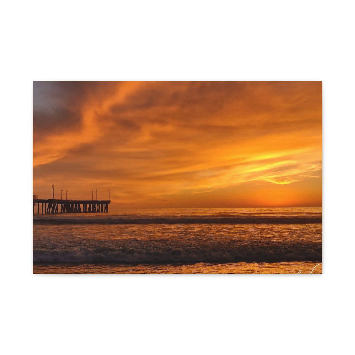 Golden Sunset Venice Beach Canvas Print Wall Art