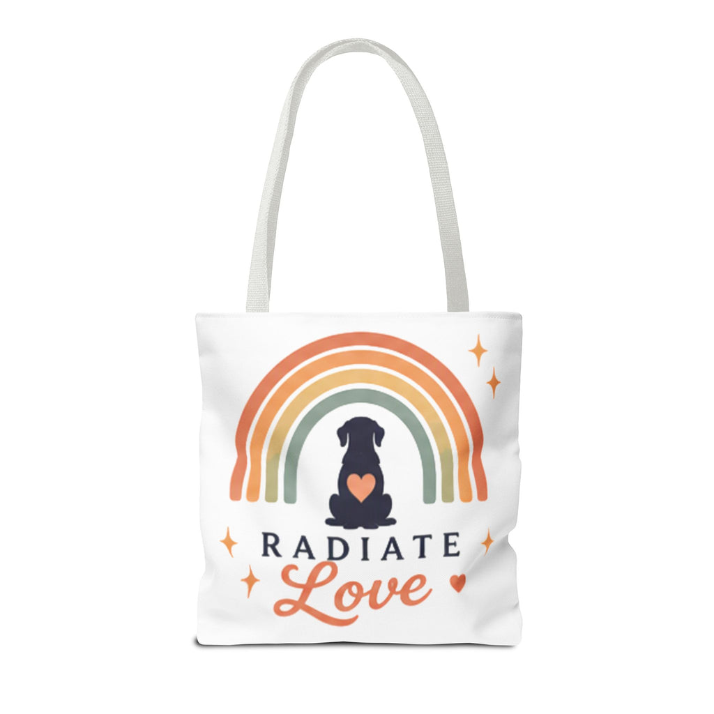 Radiate Love Dog Rainbow Tote Bag
