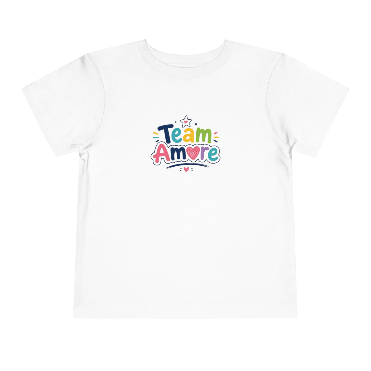Toddler Team Amore Colorful T-Shirt with Heart Paw Back