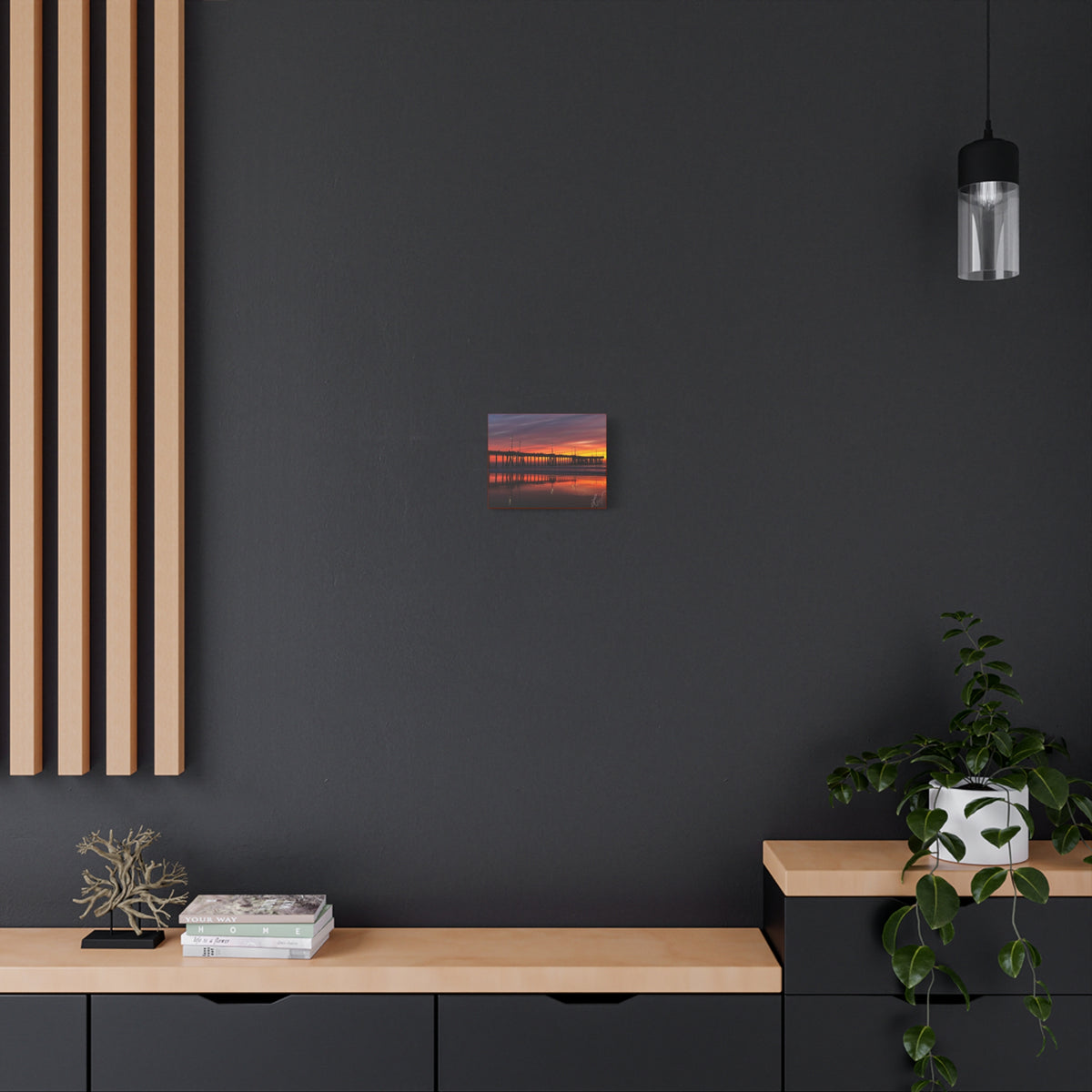 Sunset Pier Canvas Print — Matte Stretched Wall Art (1.25")
