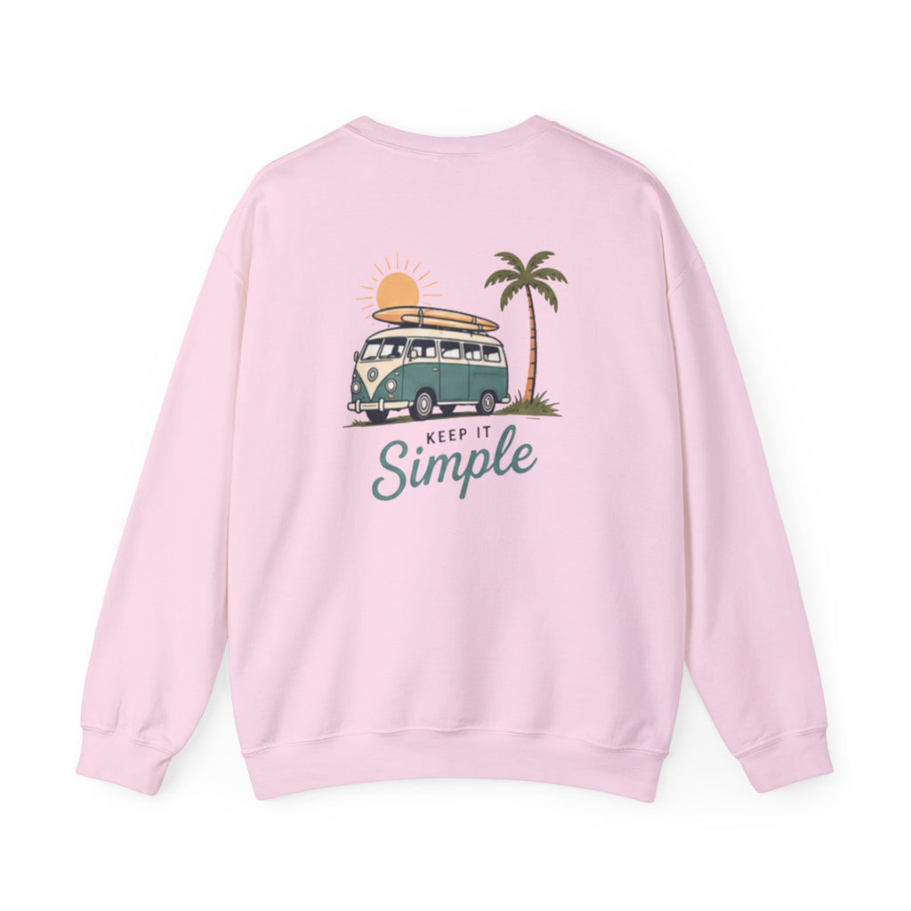 Unisex "Good Vibes" Crewneck Sweatshirt Keep It Simple Retro Camper Van