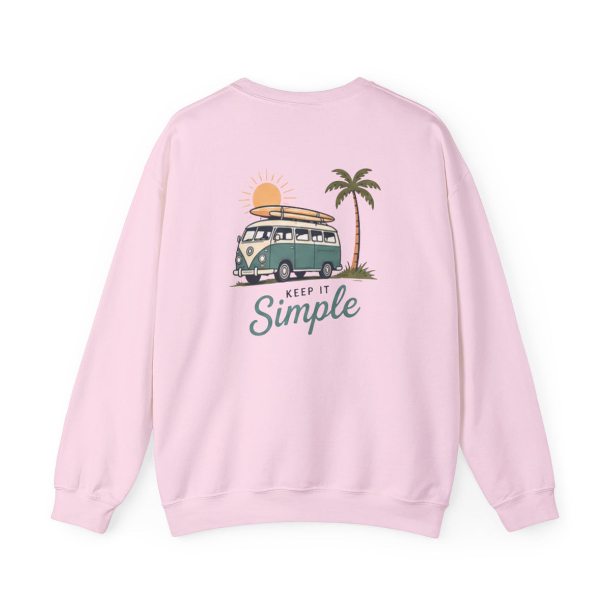Unisex "Good Vibes" Crewneck Sweatshirt Keep It Simple Retro Camper Van