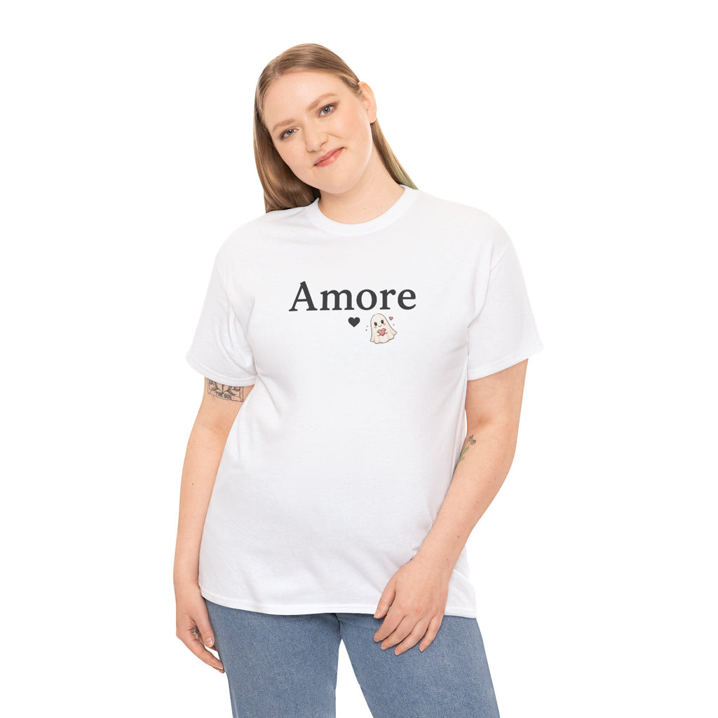 Women's Amore Halloween Icon Palm Trees & Pumpkin Spice Graphic T-Shirt