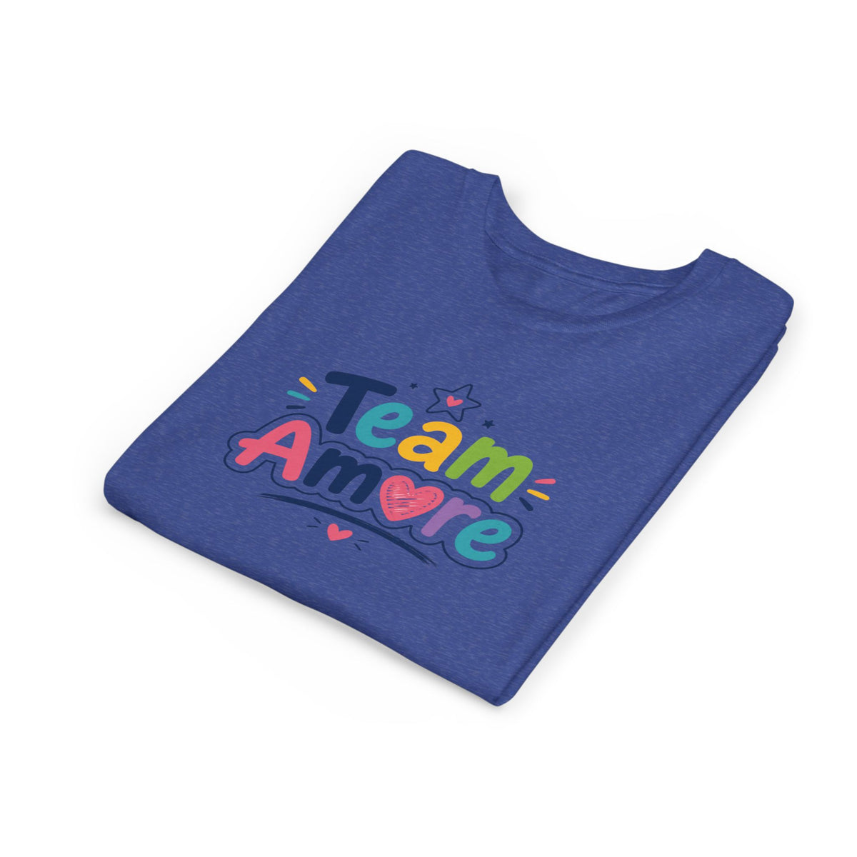 Youth Colorful "Team Amore" with Heart & Puppy Graphic T-Shirt