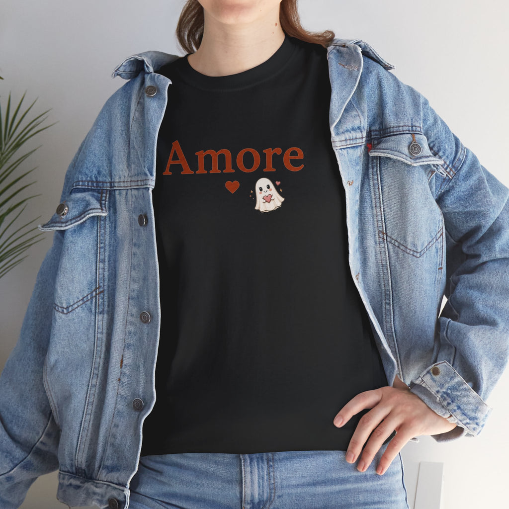 Women's Amore Halloween Icon Palm Trees & Pumpkin Spice Graphic T-Shirt