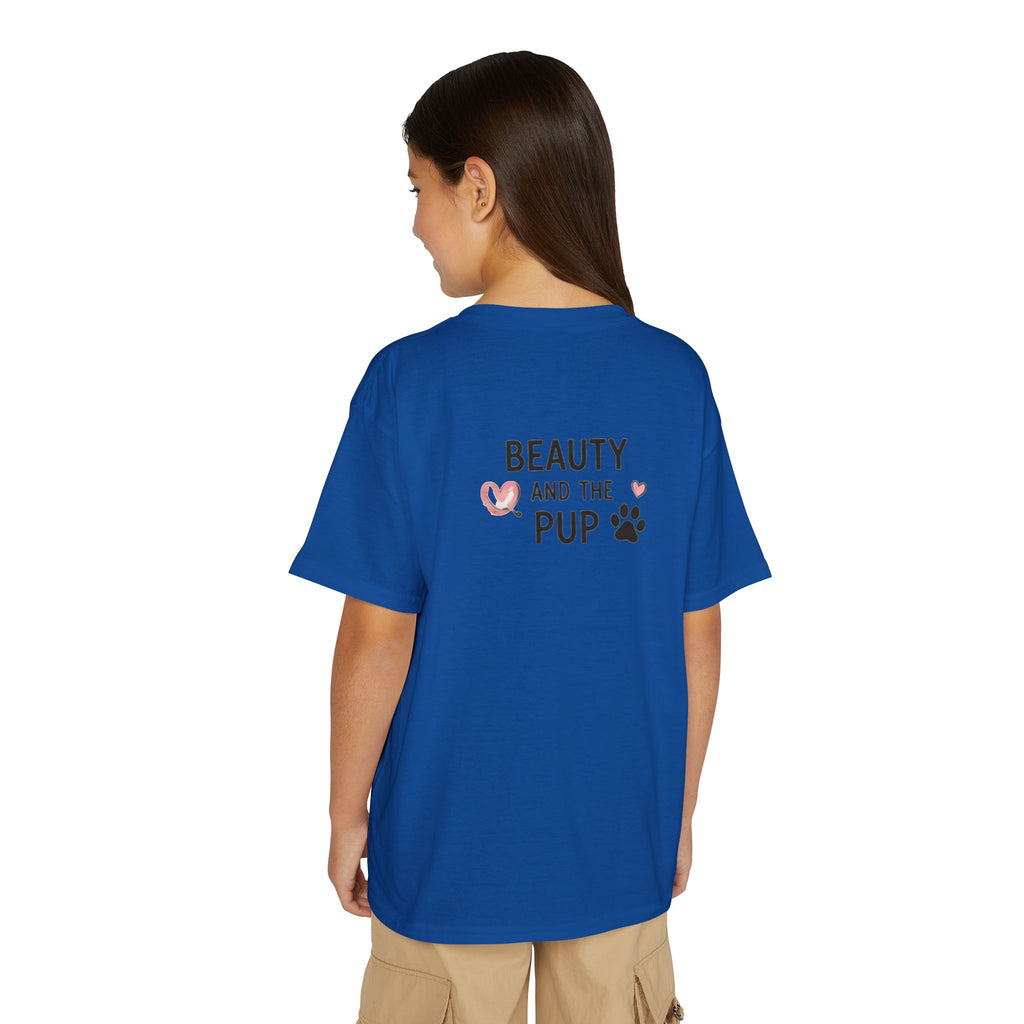 Youth T‑Shirt "Beauty and the Pup" Cute Puppy Graphic Tee