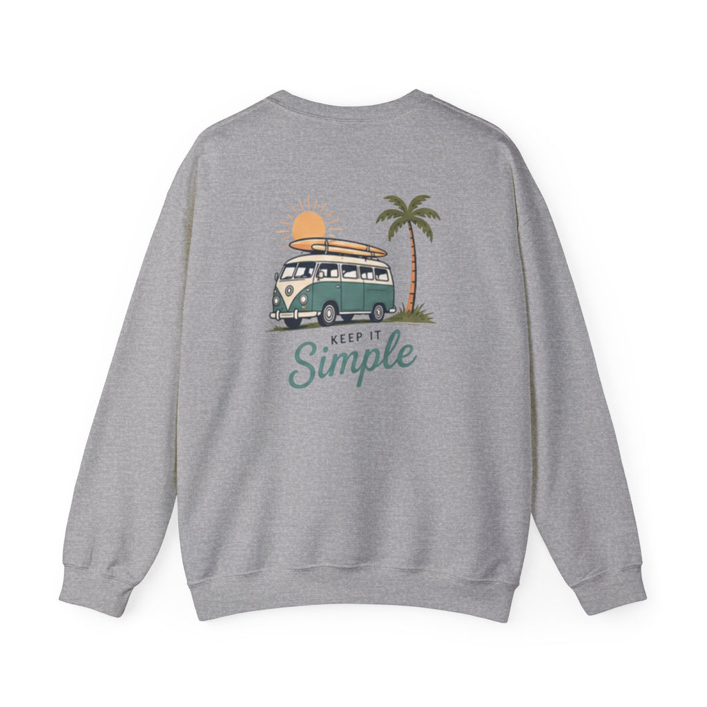 Unisex "Good Vibes" Crewneck Sweatshirt Keep It Simple Retro Camper Van