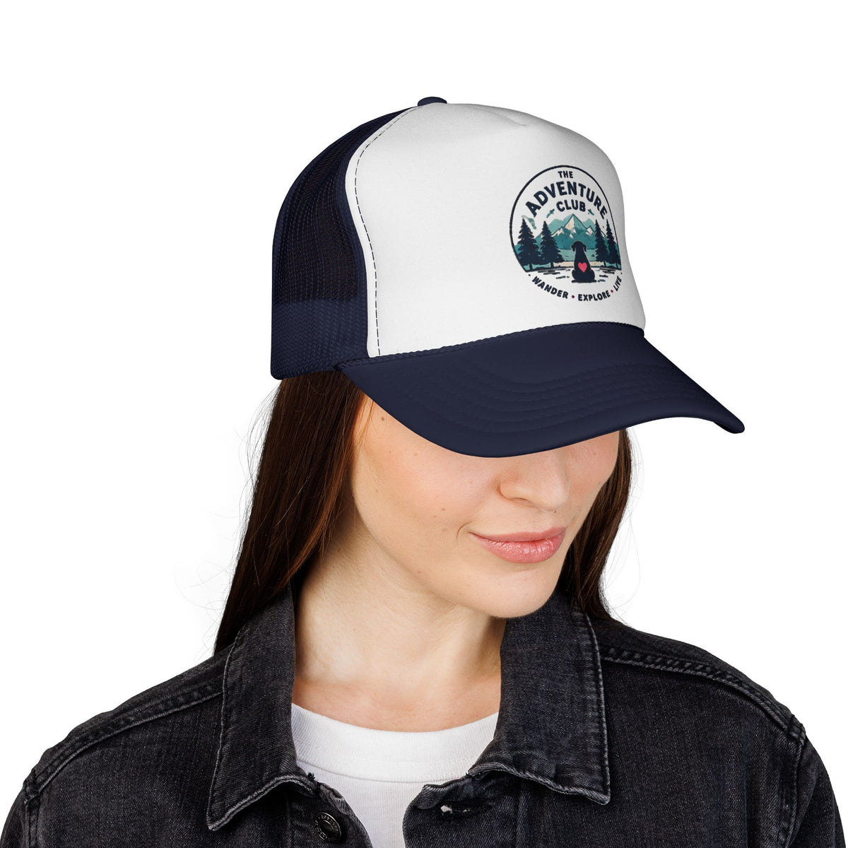 Unisex Adult Adventure Club Trucker Cap – Hiking Mountains Patch Hat