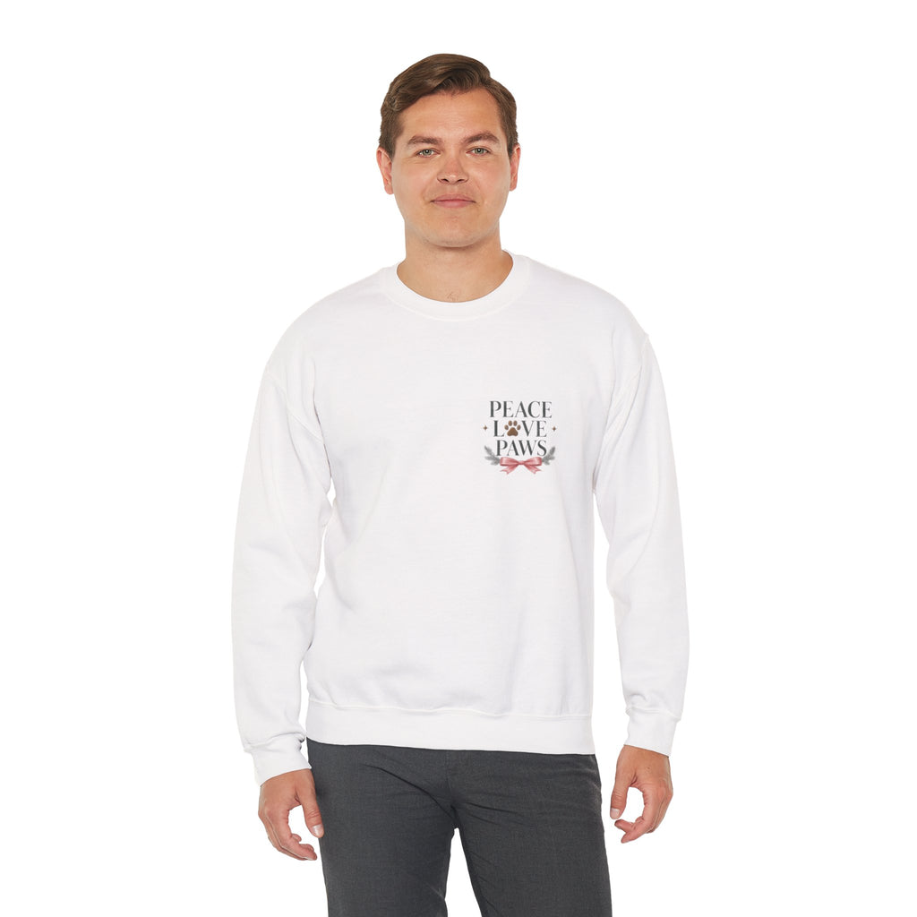 Peace Love Paws Merry Woofmas Christmas Dog Lover Crewneck Sweatshirt