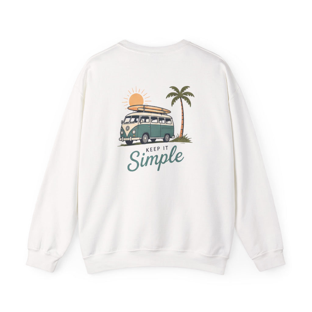 Unisex "Good Vibes" Crewneck Sweatshirt Keep It Simple Retro Camper Van