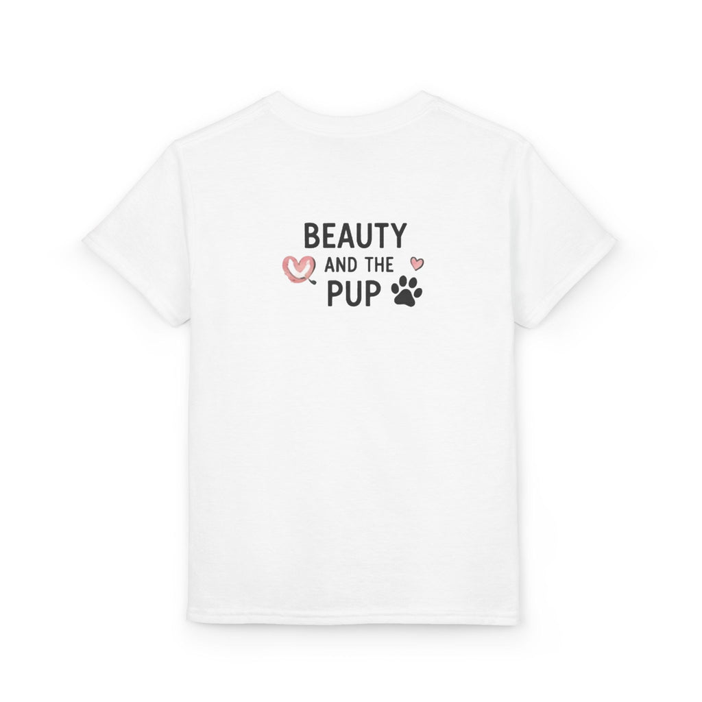 Youth T‑Shirt "Beauty and the Pup" Cute Puppy Graphic Tee