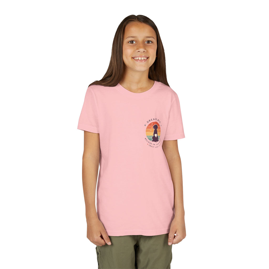Unisex Youth Tee "Dream Big, Believe in Your Magic, Love Life" Retro Graphic