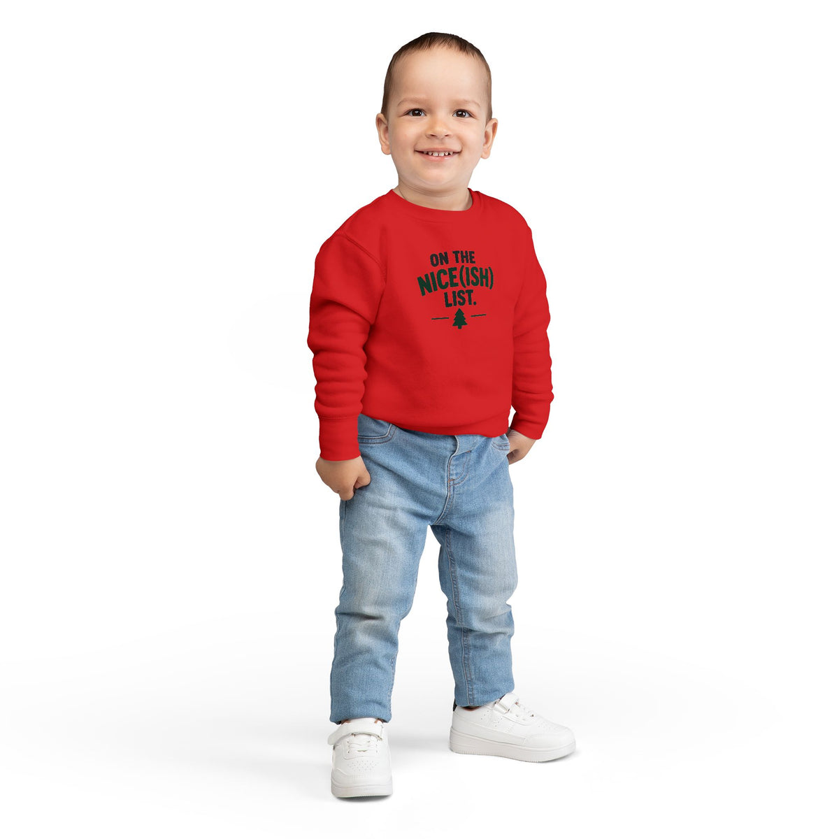 Toddler Sweatshirt - 'On the Nice(ish) List' Funny Christmas Kids Pullover