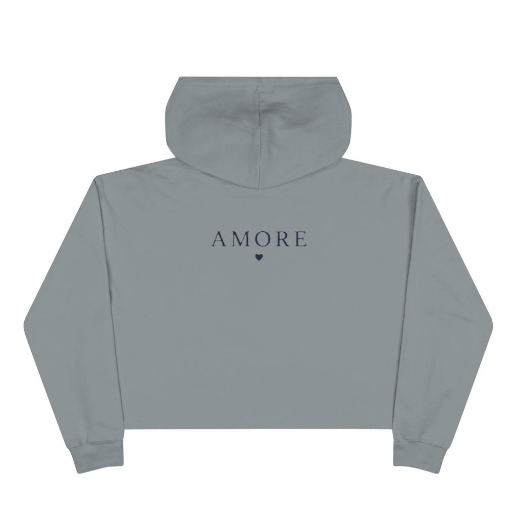 Adult Crop Hoodie Amore Valenti & Co Logo Dog Heart Silhouette