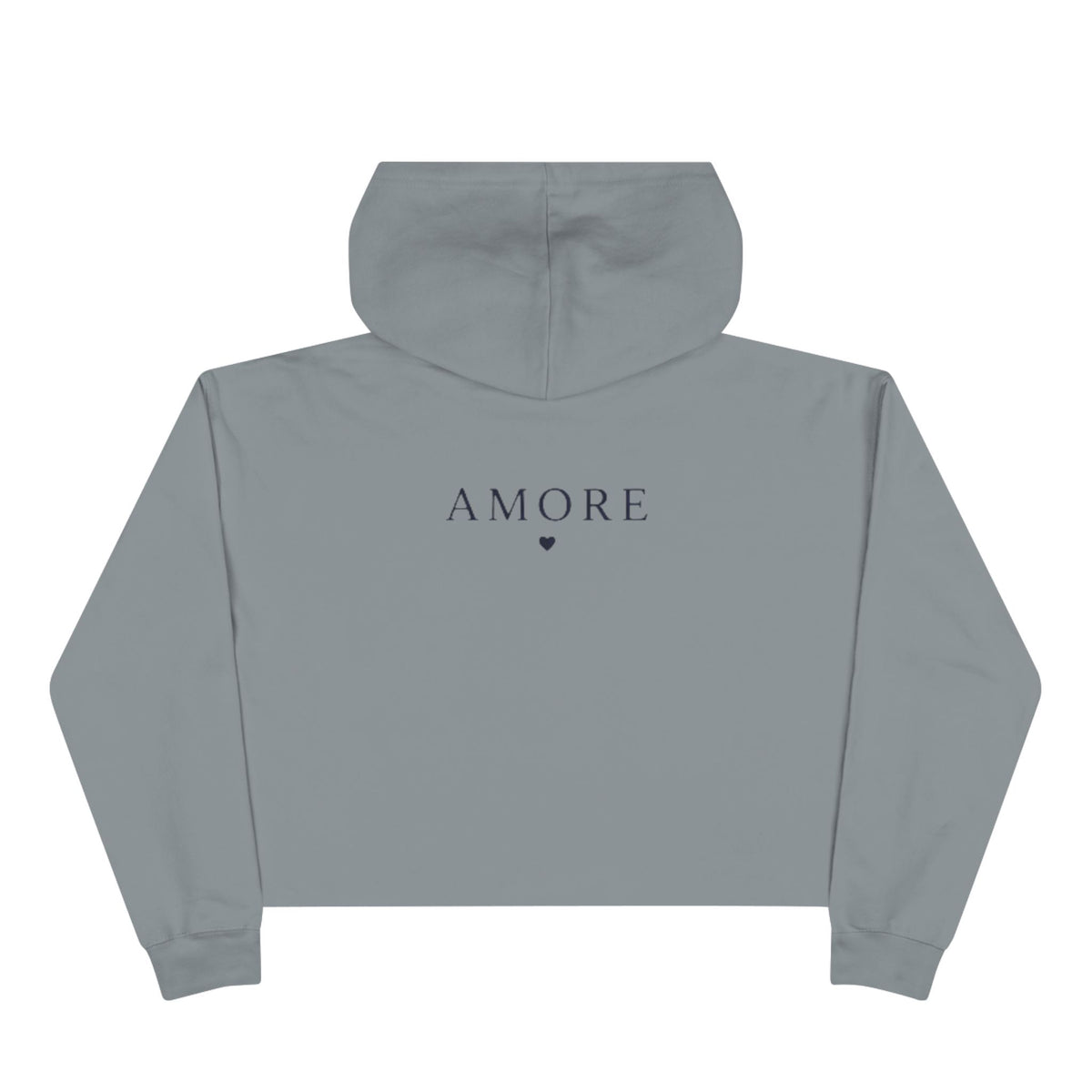 Adult Crop Hoodie Amore Valenti & Co Logo Dog Heart Silhouette