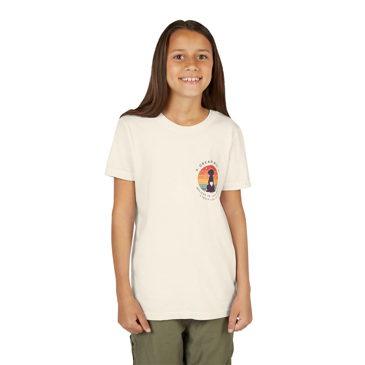 Unisex Youth Tee "Dream Big, Believe in Your Magic, Love Life" Retro Graphic