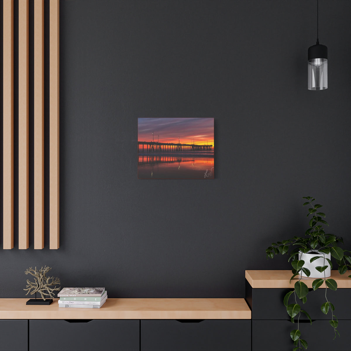 Sunset Pier Canvas Print — Matte Stretched Wall Art (1.25")