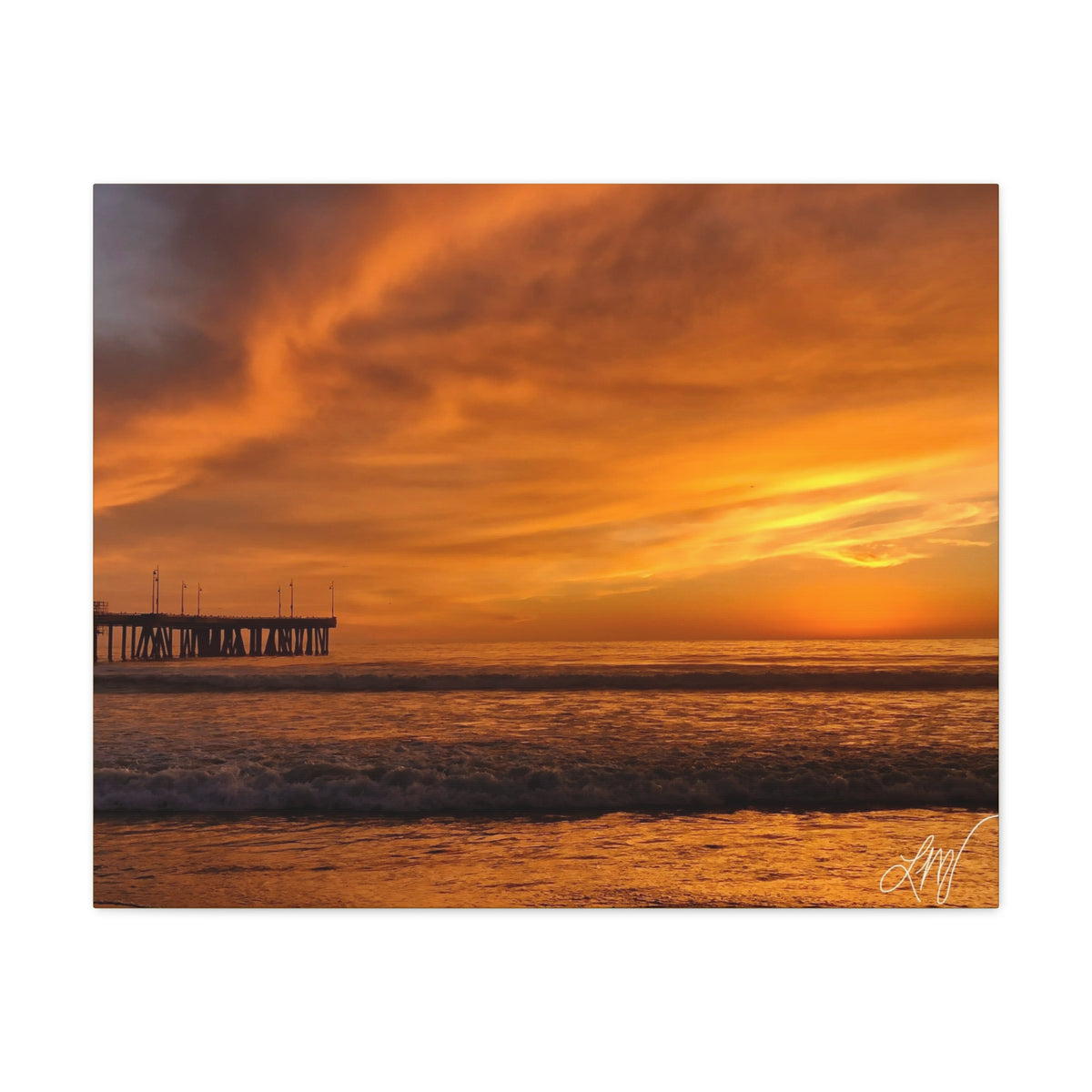 Golden Sunset Venice Beach Canvas Print Wall Art