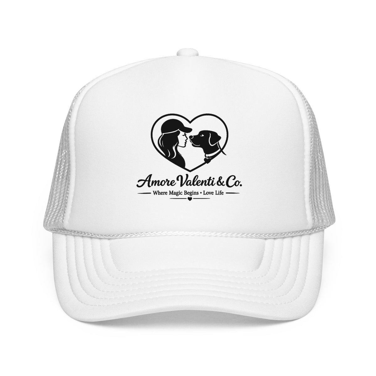 Adult Trucker Hat Amore Valenti & Co. Logo