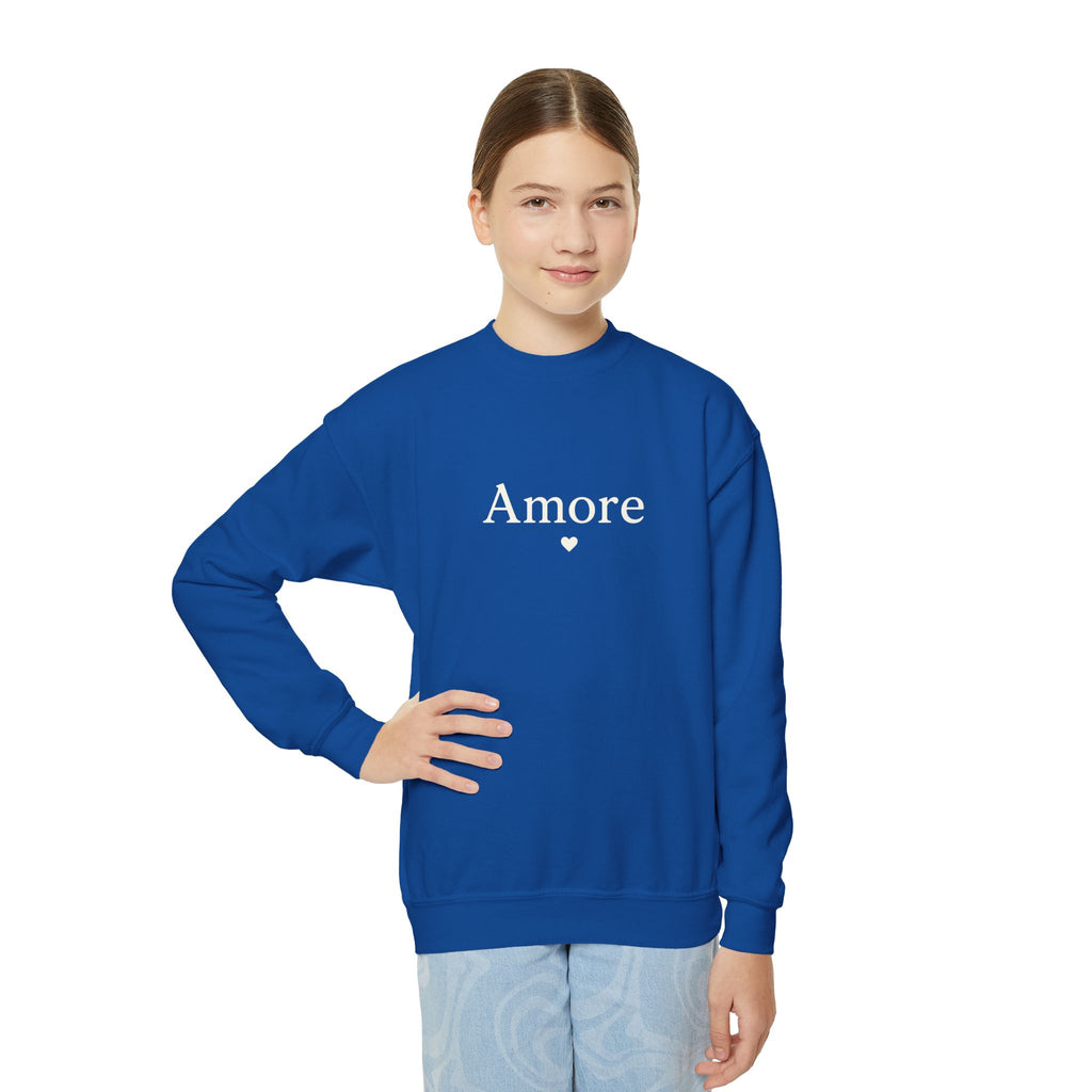 Amore Youth Crewneck Sweatshirt Heart Paw Graphic