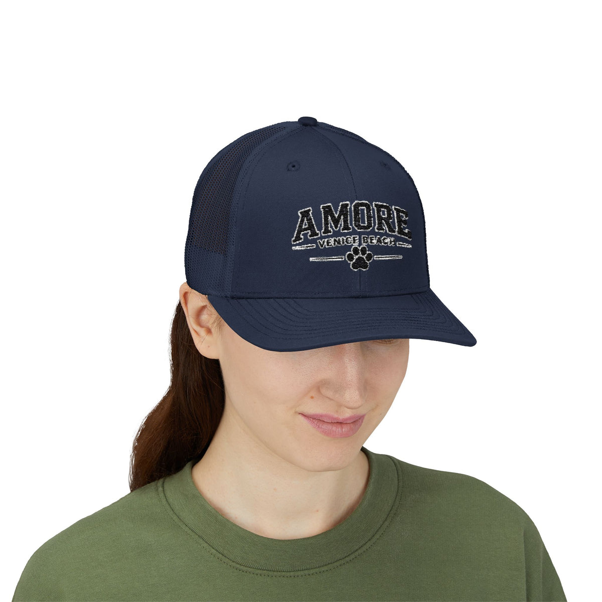 Adult Amore Venice Beach Graphic Trucker Cap | Embroidered Snapback